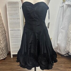 Michelle Couture Avant-Garde Pleated Rosette Dress Sz 4 NWT